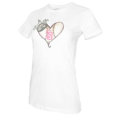 San Diego Padres Tiny Turnip Women's Baseball Tiara Heart T-Shirt | MLB Sale
