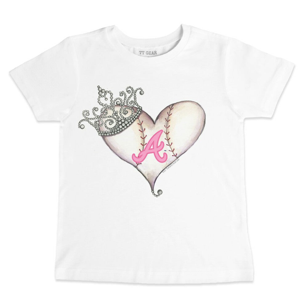 Atlanta Braves Tiny Turnip Youth Baseball Tiara Heart T-Shirt | MLB Near me