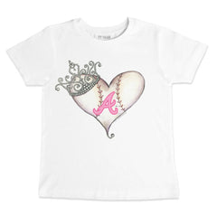 Atlanta Braves Tiny Turnip Youth Baseball Tiara Heart T-Shirt | MLB Near me