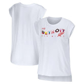 Detroit Red Wings WEAR by Erin Andrews Women's Greetings From Muscle T-Shirt On Sale
