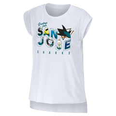 San Jose Sharks WEAR by Erin Andrews Women's Greetings From Muscle T-Shirt Online