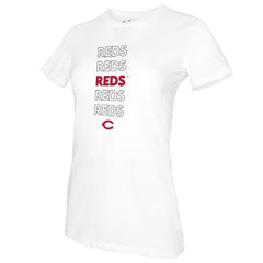 Cincinnati Reds Tiny Turnip Women's Stacked T-Shirt | MLB New