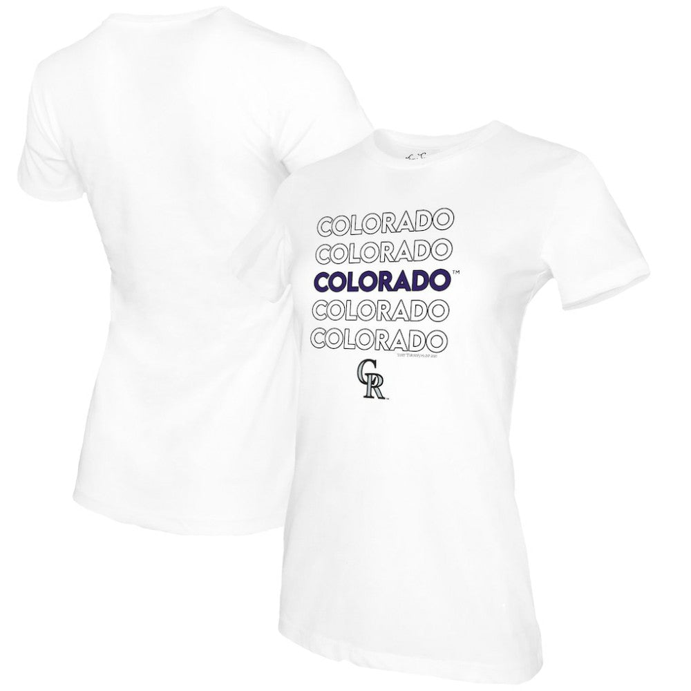 Colorado Rockies Tiny Turnip Women's Stacked T-Shirt | MLB New