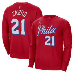 Joel Embiid Philadelphia 76ers Jordan Brand Statement Name & Number Pullover Sweatshirt Outlet