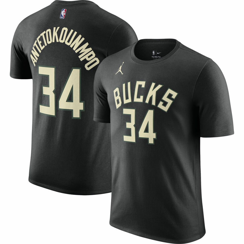 Giannis Antetokounmpo Milwaukee Bucks Jordan Brand 2022/23 Statement Edition Name & Number T-Shirt For Sale