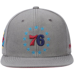 Philadelphia 76ers Hardwood Classics 60th Anniversary Carbon Cabernet Fitted Hat Discount