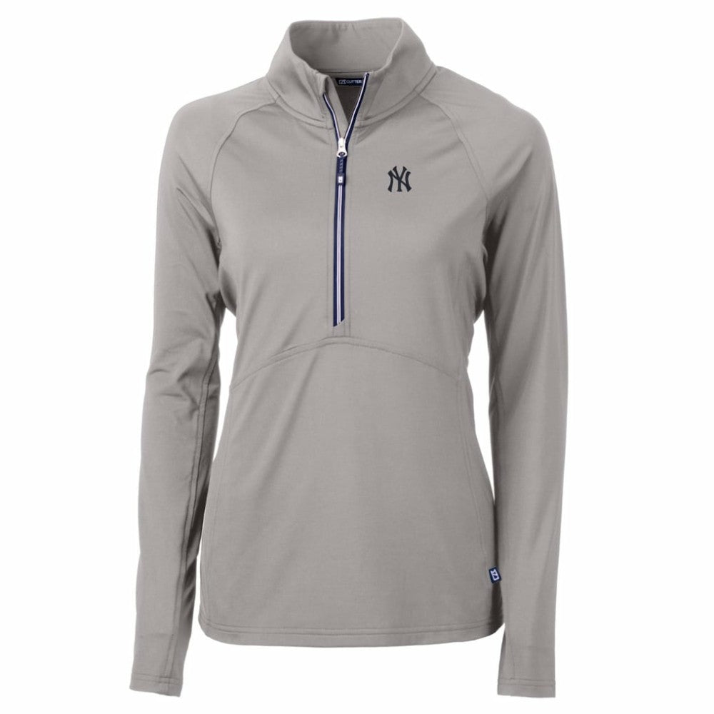 New York Yankees Cutter & Buck Women's Adapt Eco Knit Stretch Half-Zip Pullover Top | MLB For sale