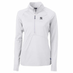 New York Yankees Cutter & Buck Women's Adapt Eco Knit Stretch Half-Zip Pullover Top | MLB Shop
