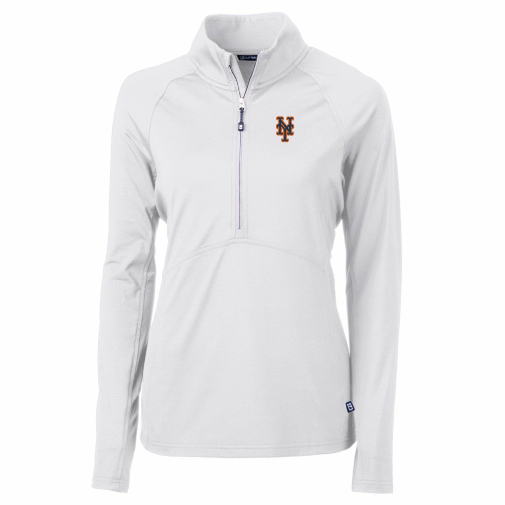 New York Mets Cutter & Buck Women's Adapt Eco Knit Stretch Half-Zip Pullover Top | MLB New
