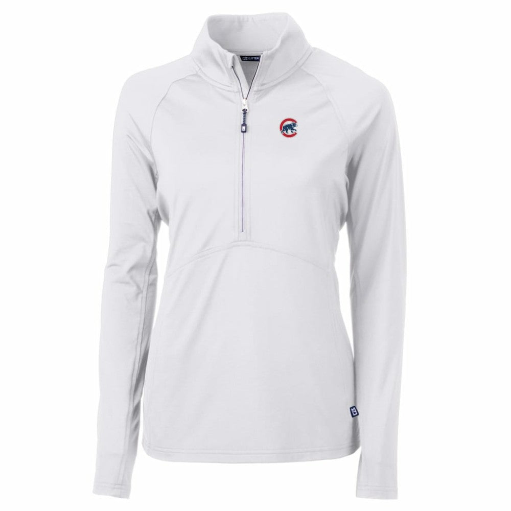 Chicago Cubs Cutter & Buck Women's Adapt Eco Knit Stretch Half-Zip Pullover Top | MLB US
