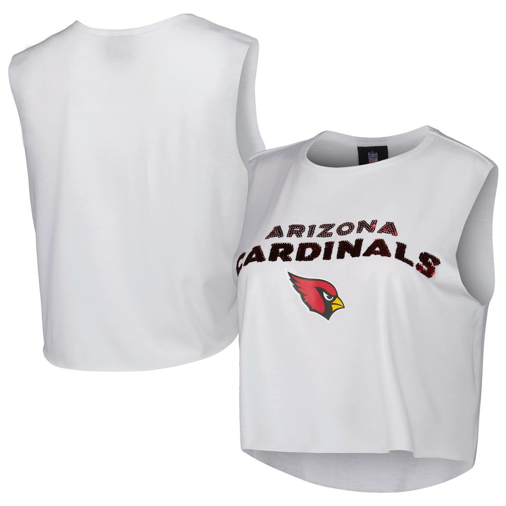 Arizona Cardinals Cuce Women's Sequin Cropped Tank Top