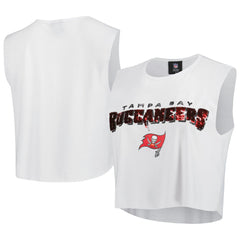Tampa Bay Buccaneers Cuce Women's Sequin Tri-Blend Cropped Tank Top