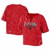 Toronto Raptors WEAR by Erin Andrews Women's Bleach Splatter Notch Neck T-Shirt Online