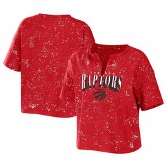 Toronto Raptors WEAR by Erin Andrews Women's Bleach Splatter Notch Neck T-Shirt Online
