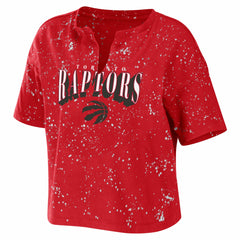 Toronto Raptors WEAR by Erin Andrews Women's Bleach Splatter Notch Neck T-Shirt Online