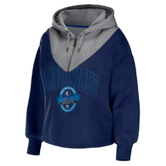 Dallas Mavericks WEAR by Erin Andrews Women's Pieced Quarter-Zip Hoodie Jacket sale For Sale