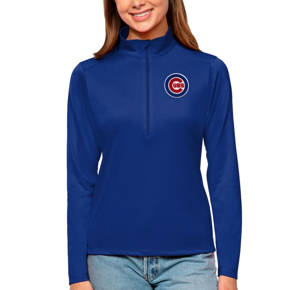 Chicago Cubs Antigua Women's Tribute Quarter-Zip Pullover Top | MLB Shop