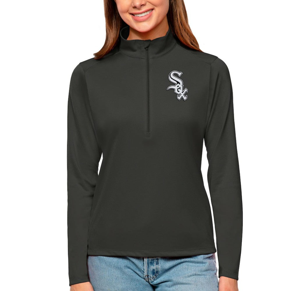 Chicago White Sox Antigua Women's Tribute Quarter-Zip Pullover Top | MLB Sale