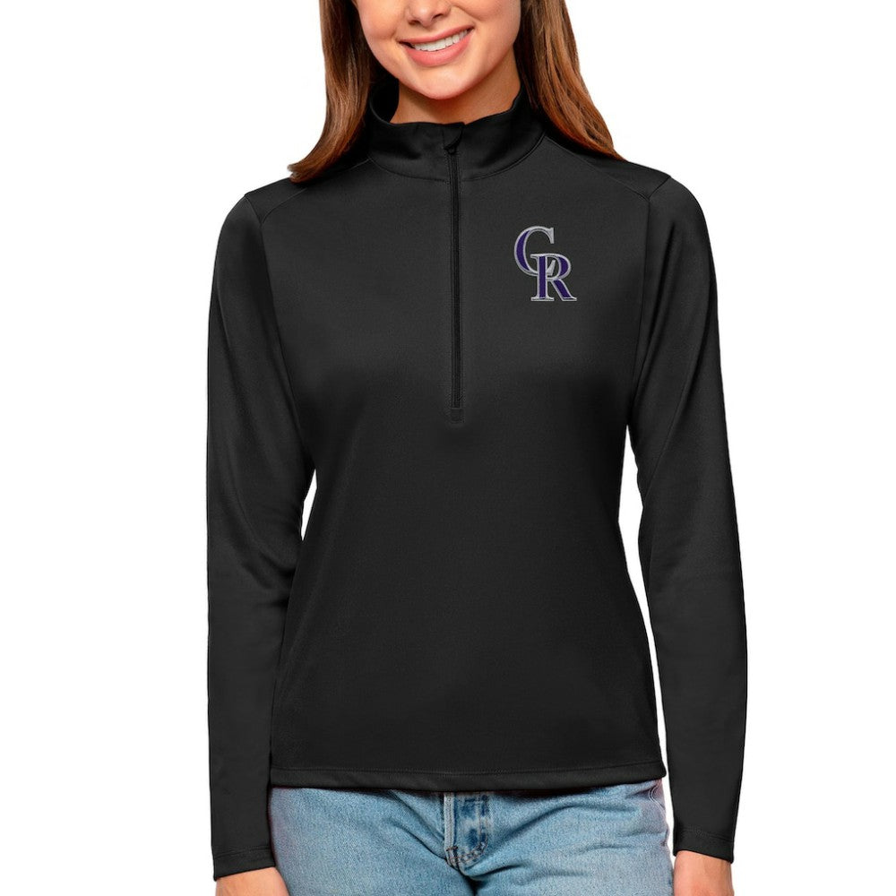 Colorado Rockies Antigua Women's Tribute Quarter-Zip Pullover Top | MLB For sale