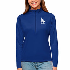 Los Angeles Dodgers Antigua Women's Tribute Quarter-Zip Pullover Top | MLB Outlet