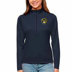 Milwaukee Brewers Antigua Women's Tribute Quarter-Zip Pullover Top | MLB New