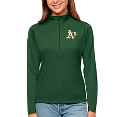 Athletics Antigua Women's Tribute Quarter-Zip Pullover Top | MLB New