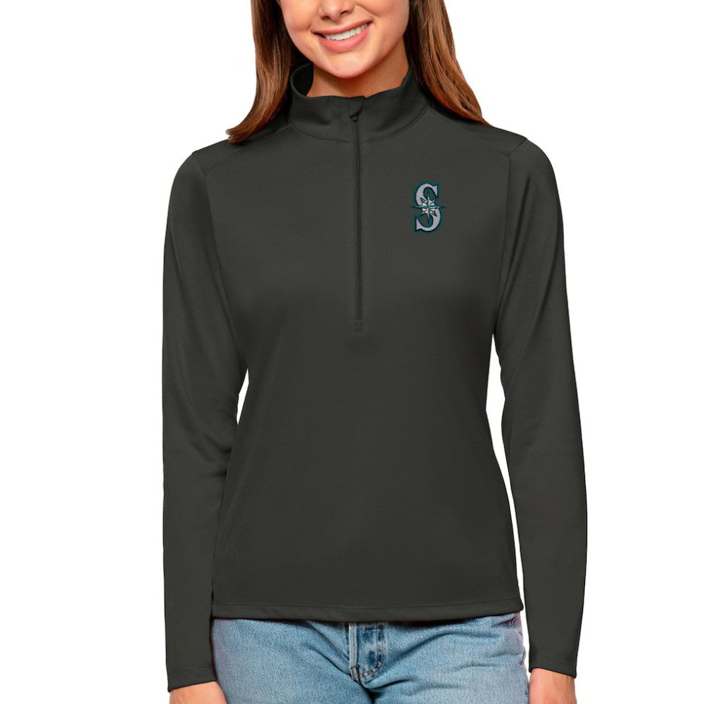 Seattle Mariners Antigua Women's Tribute Quarter-Zip Pullover Top | MLB Discount