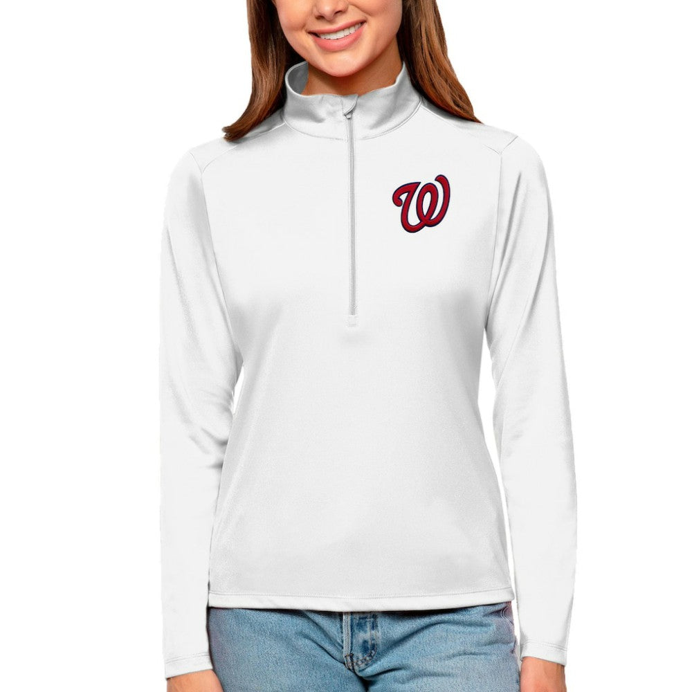 Washington Nationals Antigua Women's Tribute Quarter-Zip Pullover Top | MLB Outlet