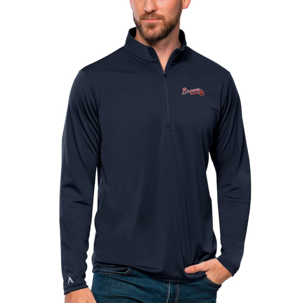 Atlanta Braves Antigua Tribute Quarter-Zip Pullover Top | MLB On Sale