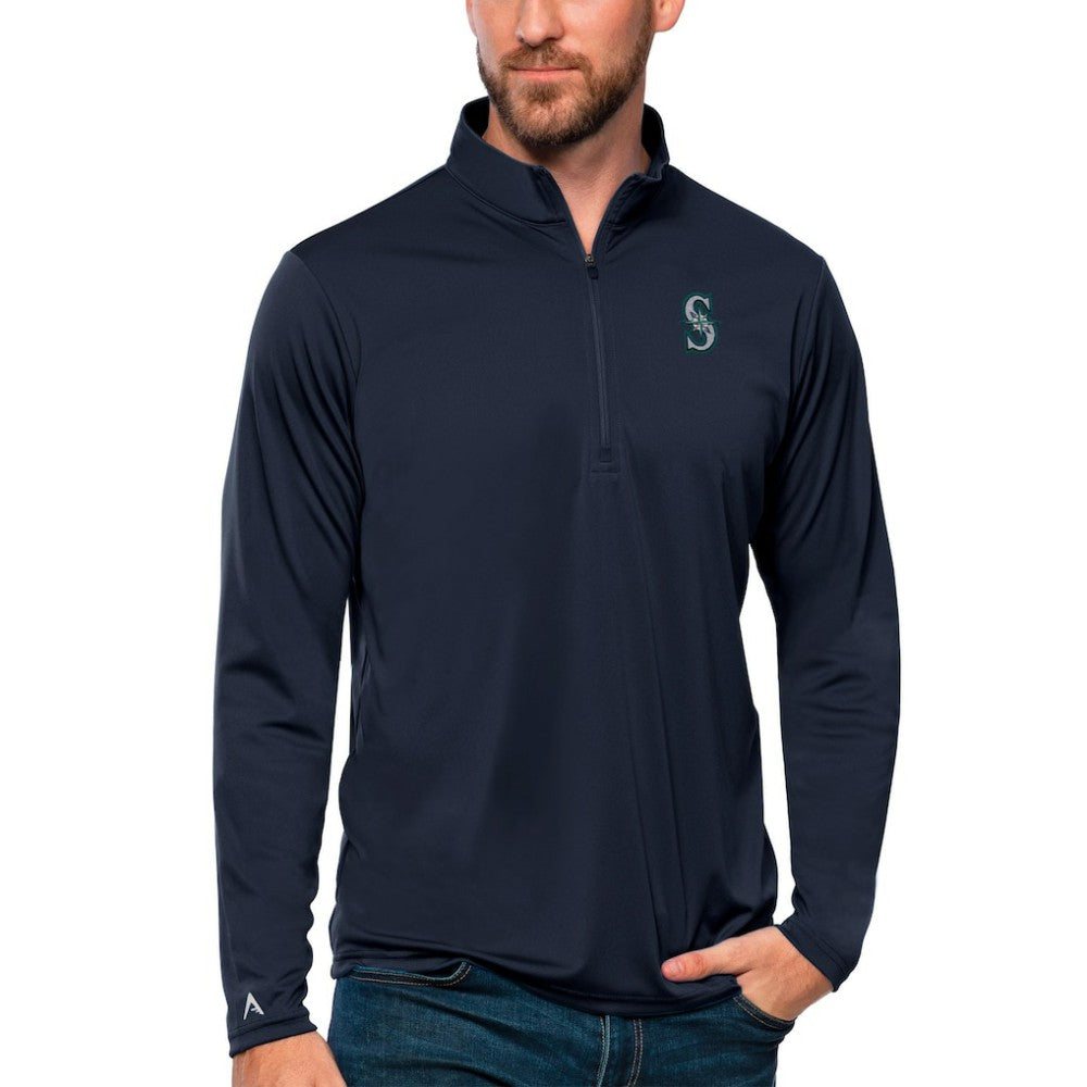 Seattle Mariners Antigua Tribute Quarter-Zip Pullover Top | MLB US
