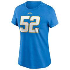 Los Angeles Chargers Nike Khalil Mack Women's Player Name & Number T-Shirt
