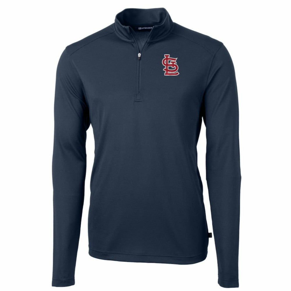 St. Louis Cardinals Cutter & Buck Big & Tall Virtue Eco Pique Quarter-Zip Pullover Jacket | MLB New