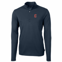 Cleveland Guardians Cutter & Buck Big & Tall Virtue Eco Pique Quarter-Zip Pullover Jacket | MLB Sale