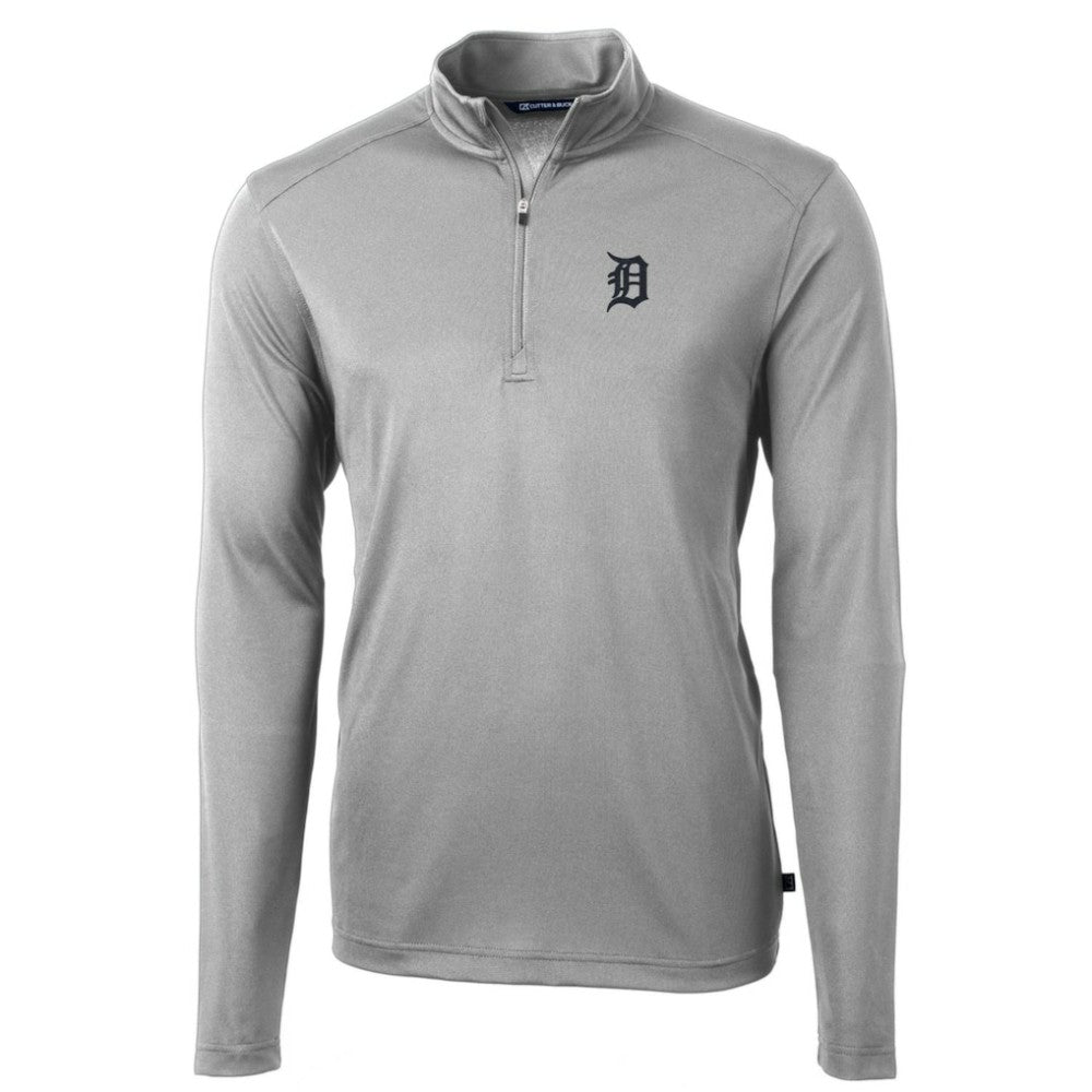 Detroit Tigers Cutter & Buck Big & Tall Virtue Eco Pique Quarter-Zip Pullover Jacket | MLB Shop