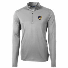 Milwaukee Brewers Cutter & Buck Big & Tall Virtue Eco Pique Quarter-Zip Pullover Jacket | MLB New