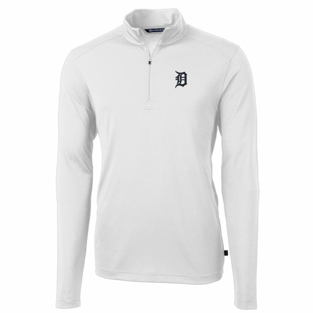 Detroit Tigers Cutter & Buck Big & Tall Virtue Eco Pique Quarter-Zip Pullover Jacket | MLB For sale