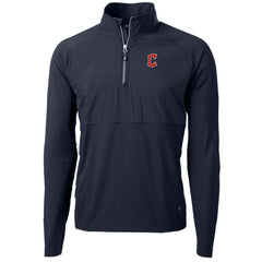 Cleveland Guardians Cutter & Buck Adapt Eco Knit Hybrid Recycled Quarter-Zip Pullover Jacket | MLB Online