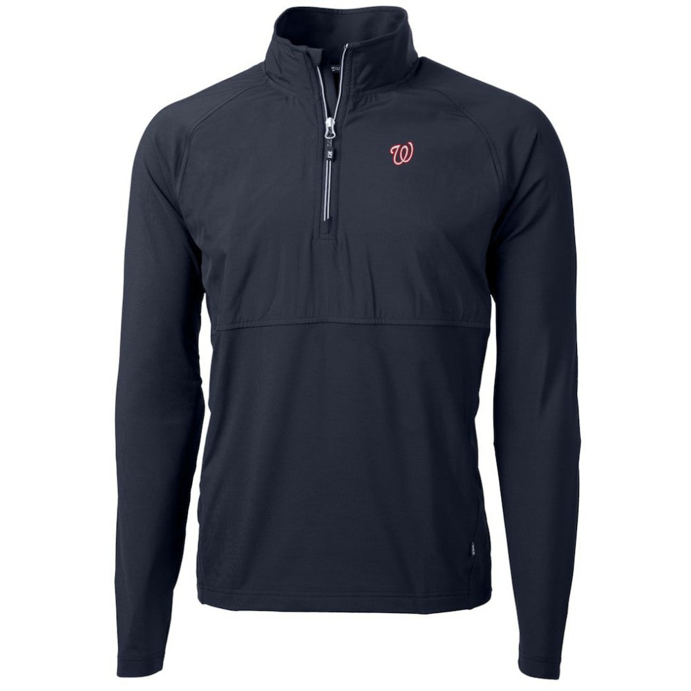 Washington Nationals Cutter & Buck Adapt Eco Knit Hybrid Recycled Quarter-Zip Pullover Jacket | MLB For sale