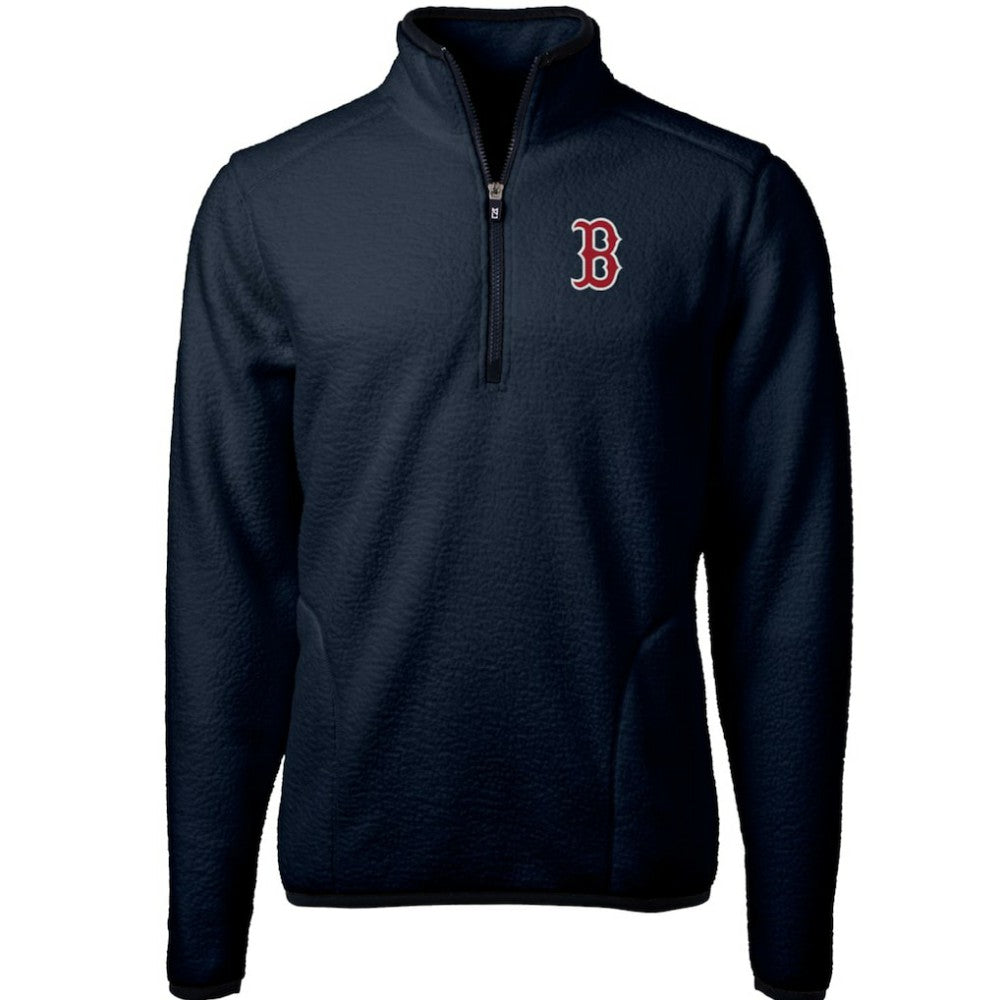 Boston Red Sox Cutter & Buck Cascade Eco Sherpa Fleece Quarter-Zip Pullover Jacket | MLB Discount
