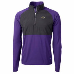 Baltimore Ravens Cutter & Buck Adapt Eco Knit Hybrid Recycled Quarter-Zip Raglan Jacket