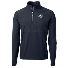 Miami Dolphins Cutter & Buck Adapt Eco Knit Hybrid Recycled Quarter-Zip Raglan Jacket