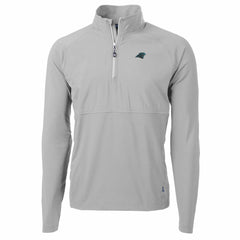 Carolina Panthers Cutter & Buck Adapt Eco Knit Hybrid Recycled Quarter-Zip Raglan Jacket