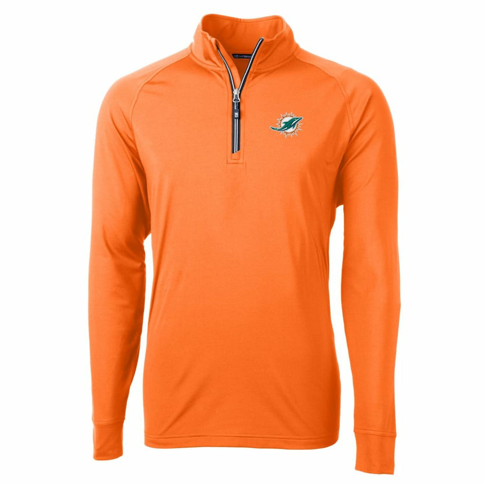 Miami Dolphins Cutter & Buck Adapt Eco Knit Stretch Recycled Quarter-Zip Jacket