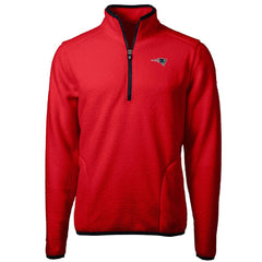 New England Patriots Cutter & Buck Cascade Eco Sherpa Fleece Quarter-Zip Pullover Jacket