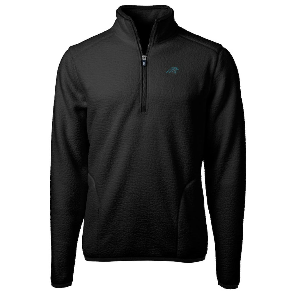 Carolina Panthers Cutter & Buck Big & Tall Cascade Eco Sherpa Fleece Quarter-Zip Pullover Jacket