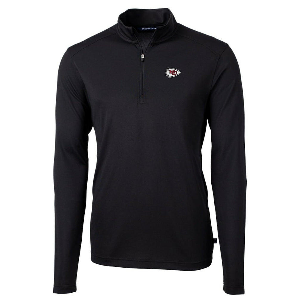 Kansas City Chiefs Cutter & Buck Big & Tall Virtue Eco Pique Quarter-Zip Pullover Jacket