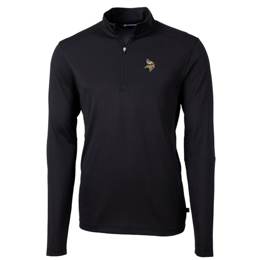 Minnesota Vikings Cutter & Buck Big & Tall Virtue Eco Pique Quarter-Zip Pullover Jacket