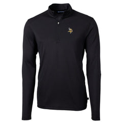 Minnesota Vikings Cutter & Buck Big & Tall Virtue Eco Pique Quarter-Zip Pullover Jacket