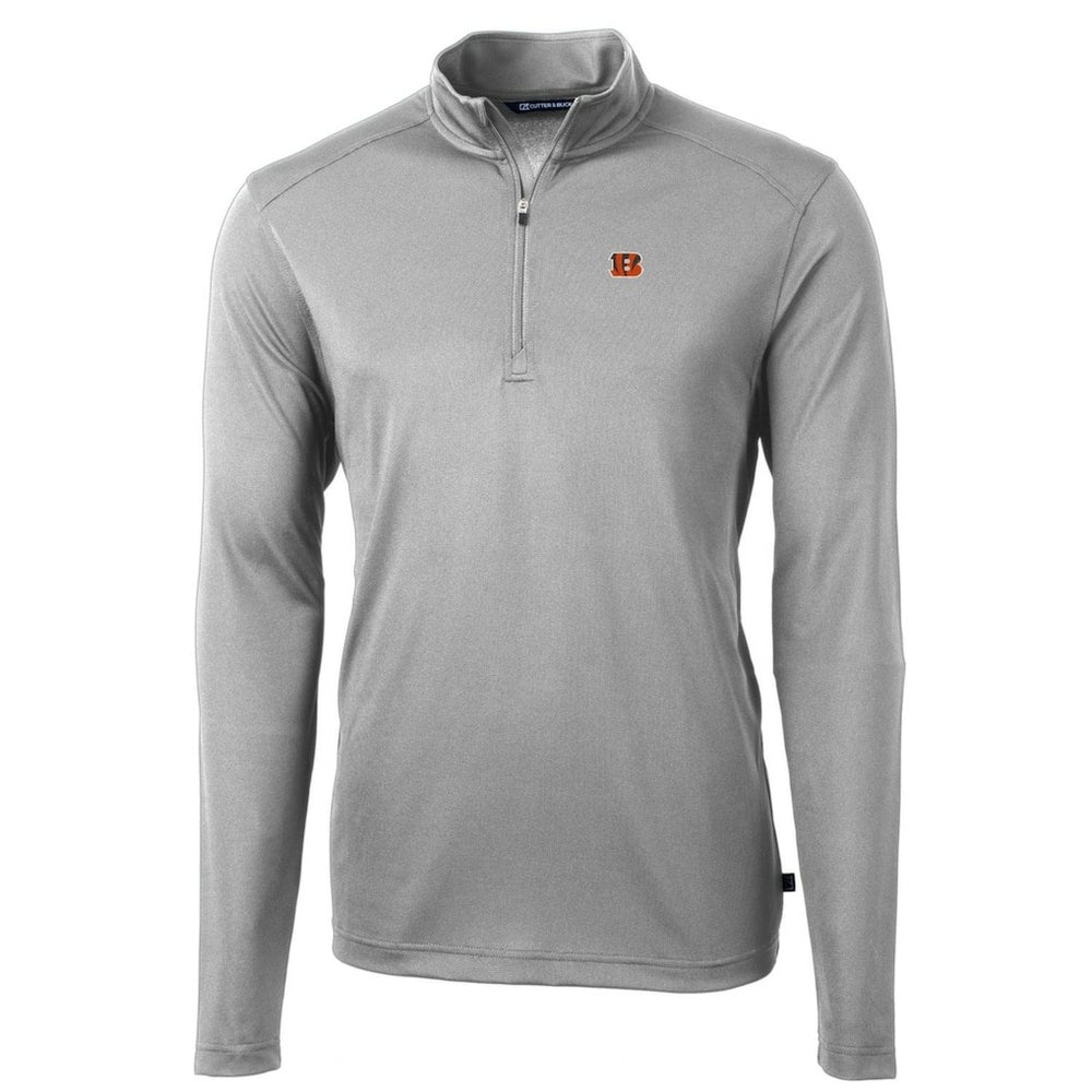 Cincinnati Bengals Cutter & Buck Big & Tall Virtue Eco Pique Quarter-Zip Pullover Jacket