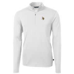 Minnesota Vikings Cutter & Buck Big & Tall Virtue Eco Pique Quarter-Zip Pullover Jacket